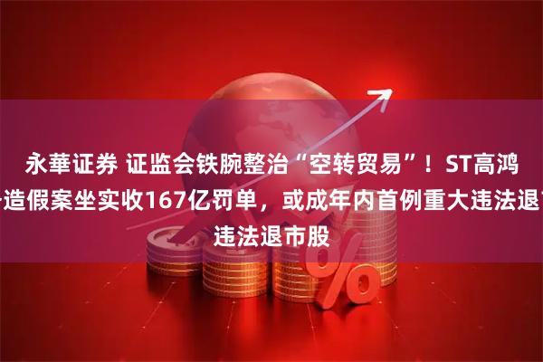 永華证券 证监会铁腕整治“空转贸易”！ST高鸿财务造假案坐实收167亿罚单，或成年内首例重大违法退市股