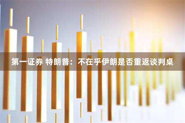 第一证券 特朗普：不在乎伊朗是否重返谈判桌