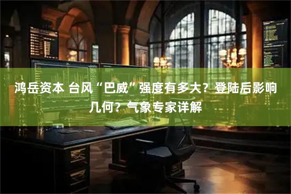 鸿岳资本 台风“巴威”强度有多大？登陆后影响几何？气象专家详解